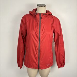 Eddie Bauer Jacket Womens Medium Waterproof Hooded Rain Coat Outdoors